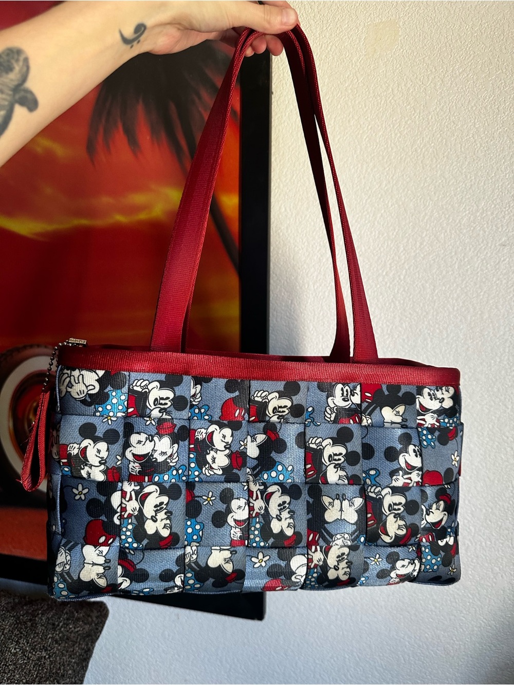 Harveys x Disney Mickey Loves Minnie Seatbelt Patchwork Shoulder Bag Park Colab